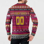 Personalized Broncos Rugby Xmas Button Sweatshirt Australia NRL Mascot
