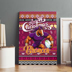 Broncos Rugby Xmas Canvas Wall Art Australia NRL Mascot