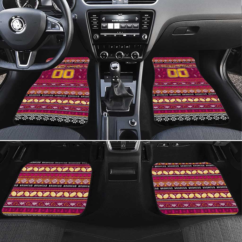 Broncos Rugby Xmas Car Mats Australia NRL Mascot