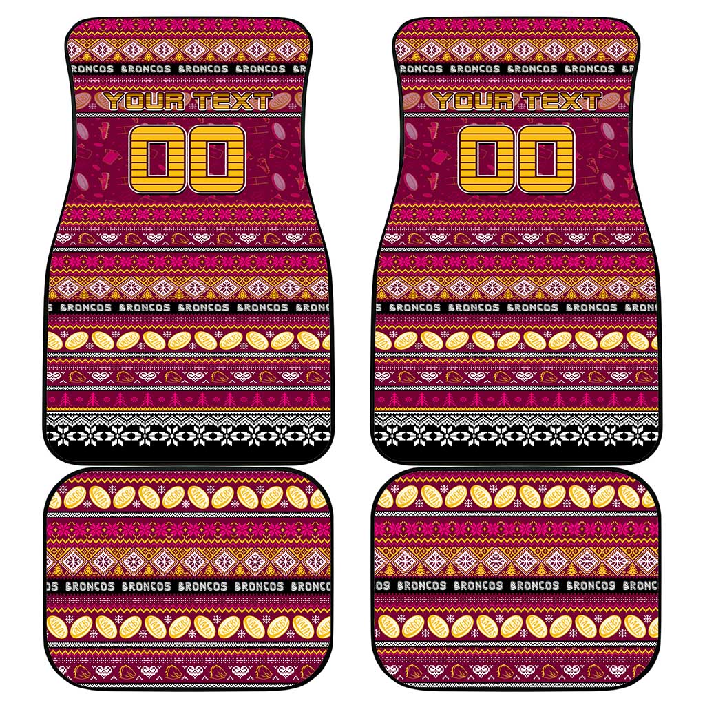 Broncos Rugby Xmas Car Mats Australia NRL Mascot