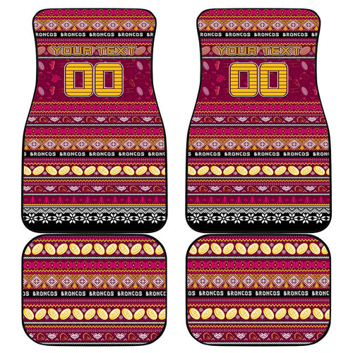 Broncos Rugby Xmas Car Mats Australia NRL Mascot