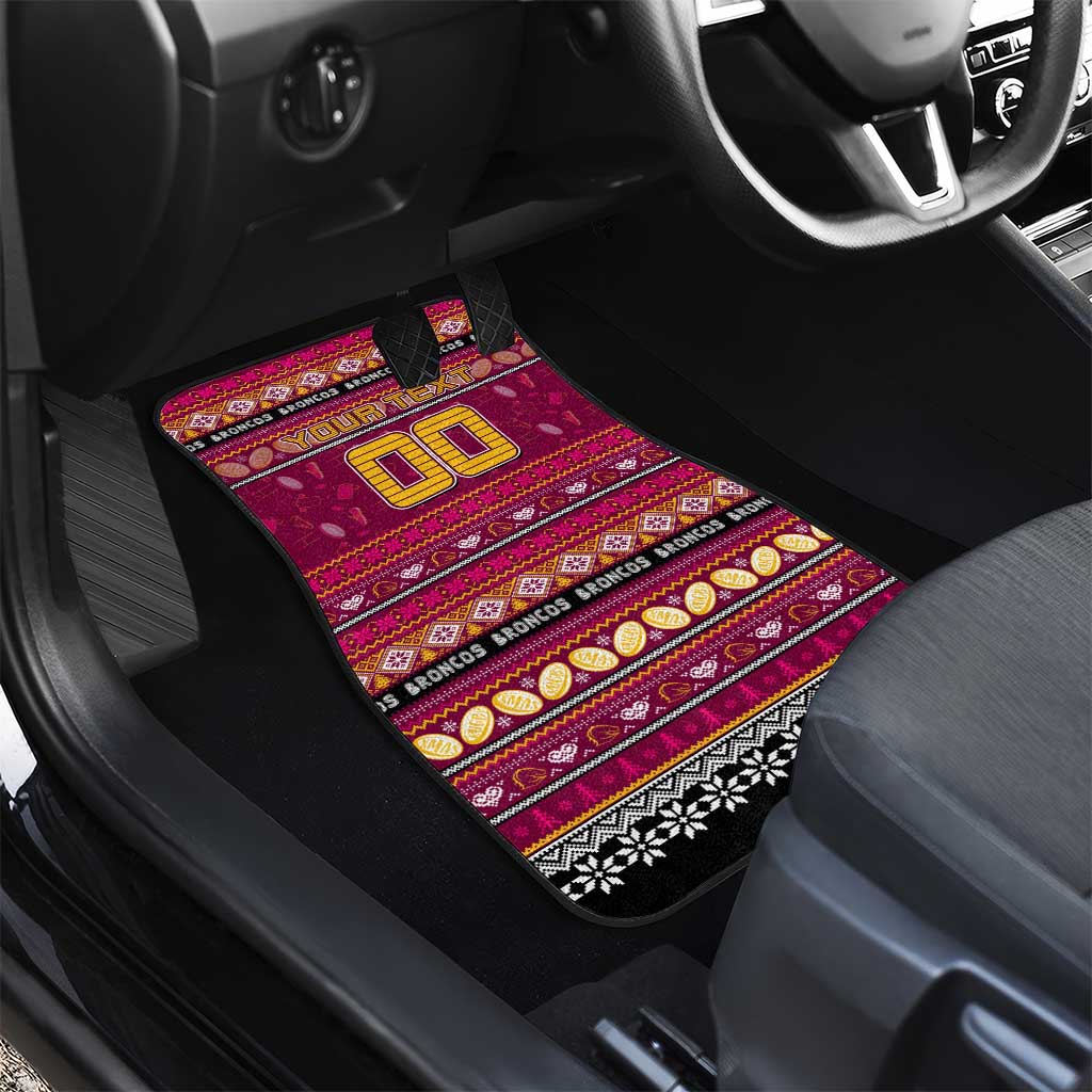 Broncos Rugby Xmas Car Mats Australia NRL Mascot