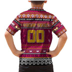 Personalized Broncos Rugby Xmas Family Matching Mermaid Dress and Hawaiian Shirt Australia NRL Mascot