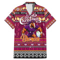 Personalized Broncos Rugby Xmas Family Matching Mermaid Dress and Hawaiian Shirt Australia NRL Mascot