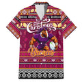 Personalized Broncos Rugby Xmas Family Matching Puletasi and Hawaiian Shirt Australia NRL Mascot