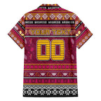 Personalized Broncos Rugby Xmas Family Matching Puletasi and Hawaiian Shirt Australia NRL Mascot
