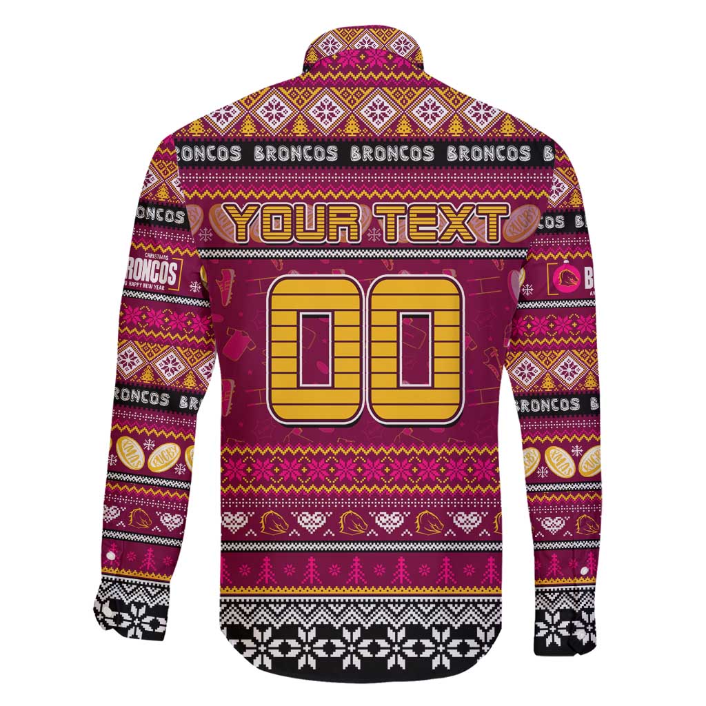 Personalized Broncos Rugby Xmas Family Matching Puletasi and Hawaiian Shirt Australia NRL Mascot