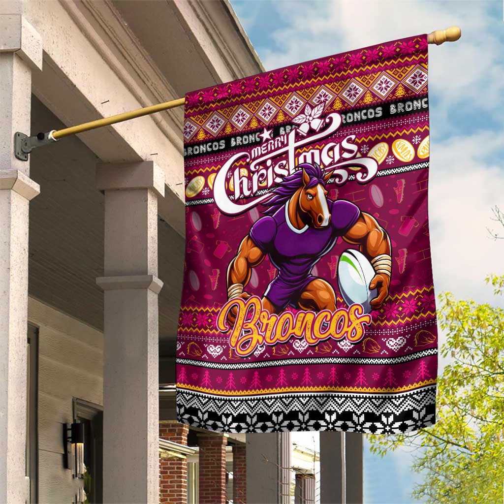 Broncos Rugby Xmas Garden Flag Australia NRL Mascot