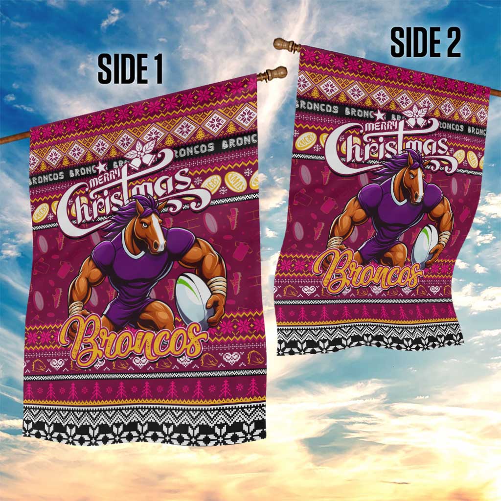 Broncos Rugby Xmas Garden Flag Australia NRL Mascot