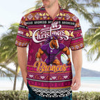 Personalized Broncos Rugby Xmas Hawaiian Shirt Australia NRL Mascot