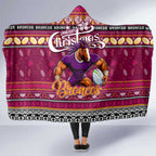 Broncos Rugby Xmas Hooded Blanket Australia NRL Mascot