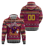 Personalized Broncos Rugby Xmas Hoodie Australia NRL Mascot