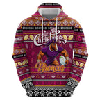 Personalized Broncos Rugby Xmas Hoodie Australia NRL Mascot