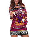 Personalized Broncos Rugby Xmas Hoodie Dress Australia NRL Mascot