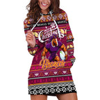 Personalized Broncos Rugby Xmas Hoodie Dress Australia NRL Mascot