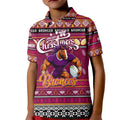Personalized Broncos Rugby Xmas Kid Polo Shirt Australia NRL Mascot
