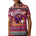 Personalized Broncos Rugby Xmas Kid Polo Shirt Australia NRL Mascot