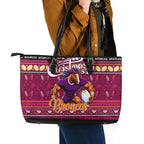Broncos Rugby Xmas Leather Tote Bag Australia NRL Mascot
