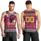 Personalized Broncos Rugby Xmas Men Tank Top Australia NRL Mascot