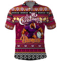 Personalized Broncos Rugby Xmas Polo Shirt Australia NRL Mascot