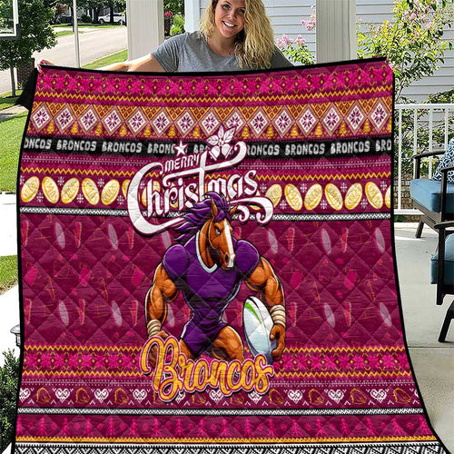 Broncos Rugby Xmas Quilt Australia NRL Mascot