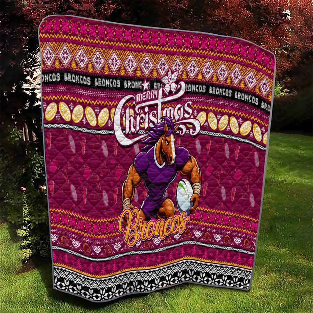 Broncos Rugby Xmas Quilt Australia NRL Mascot