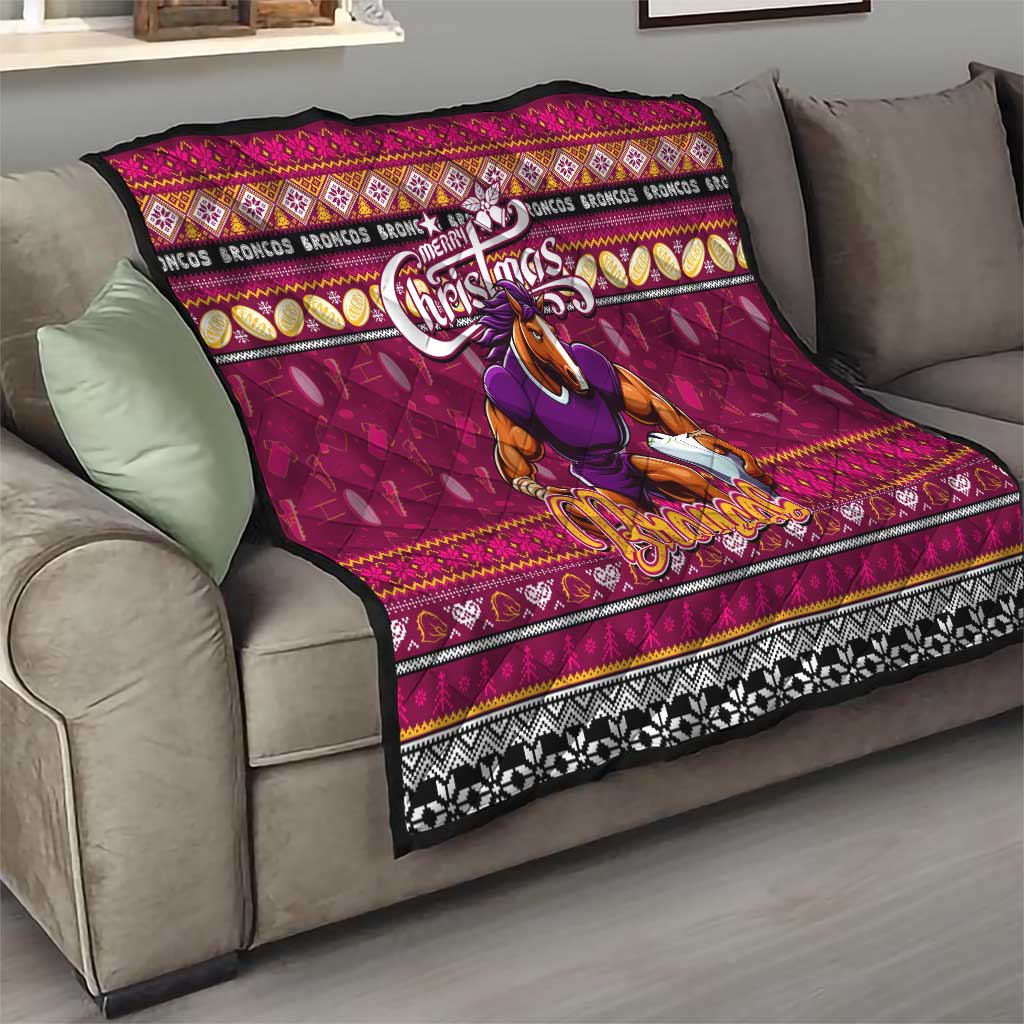 Broncos Rugby Xmas Quilt Australia NRL Mascot