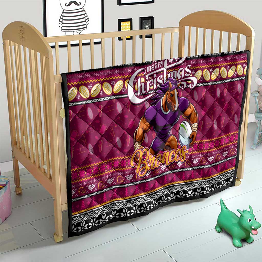 Broncos Rugby Xmas Quilt Australia NRL Mascot