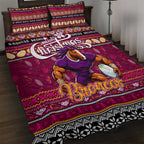 Broncos Rugby Xmas Quilt Bed Set Australia NRL Mascot