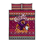 Broncos Rugby Xmas Quilt Bed Set Australia NRL Mascot