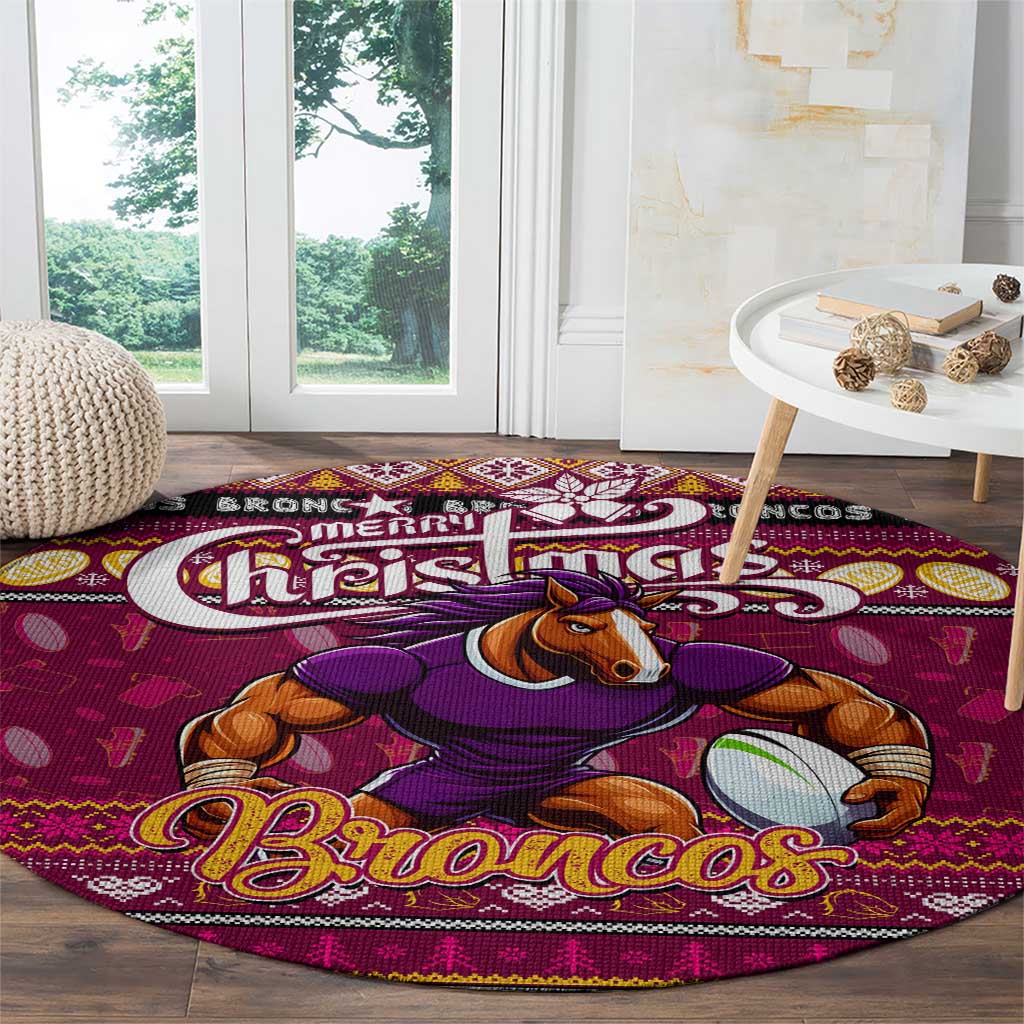 Broncos Rugby Xmas Round Carpet Australia NRL Mascot