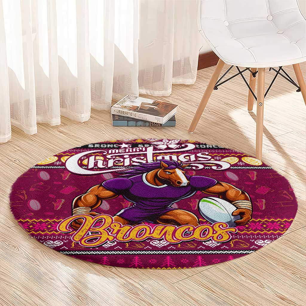 Broncos Rugby Xmas Round Carpet Australia NRL Mascot