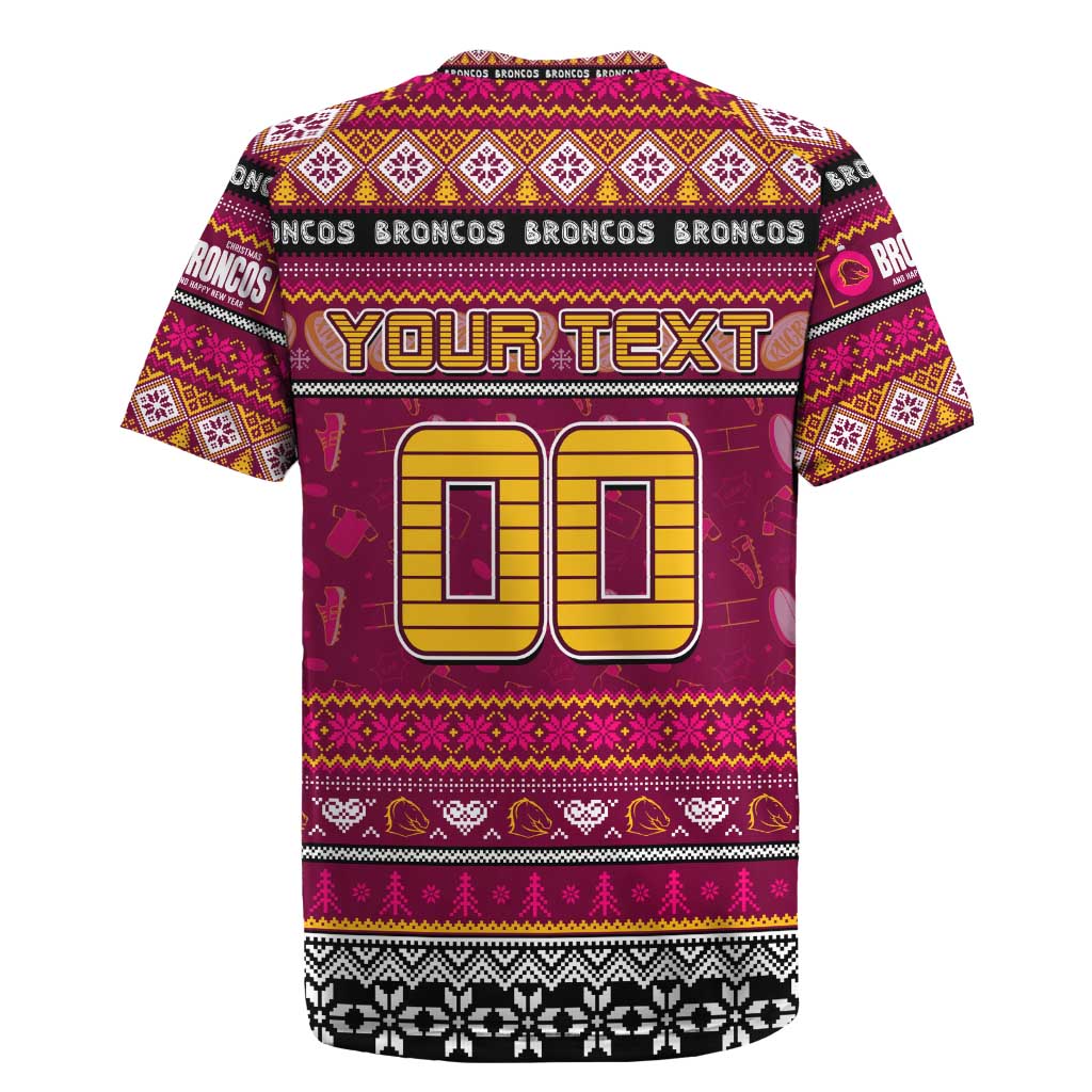 Personalized Broncos Rugby Xmas Rugby Jersey Australia NRL Mascot