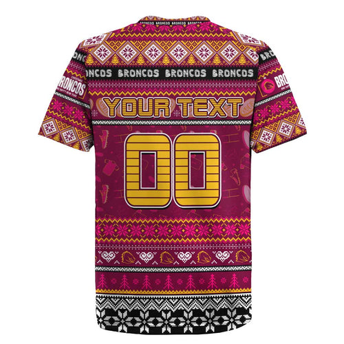 Personalized Broncos Rugby Xmas Rugby Jersey Australia NRL Mascot