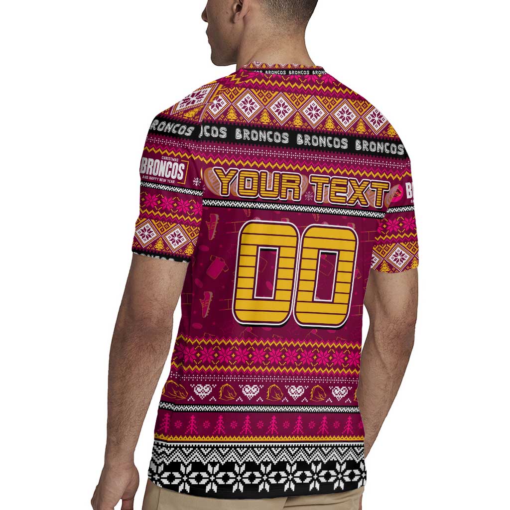 Personalized Broncos Rugby Xmas Rugby Jersey Australia NRL Mascot