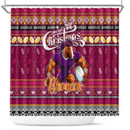 Broncos Rugby Xmas Shower Curtain Australia NRL Mascot