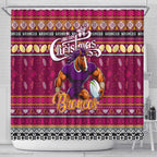 Broncos Rugby Xmas Shower Curtain Australia NRL Mascot