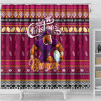 Broncos Rugby Xmas Shower Curtain Australia NRL Mascot