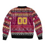 Personalized Broncos Rugby Xmas Sleeve Zip Bomber Jacket Australia NRL Mascot