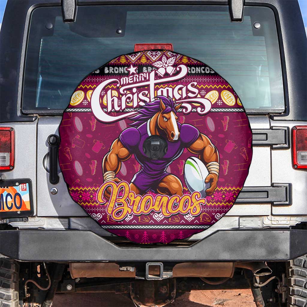 Broncos Rugby Xmas Spare Tire Cover Australia NRL Mascot