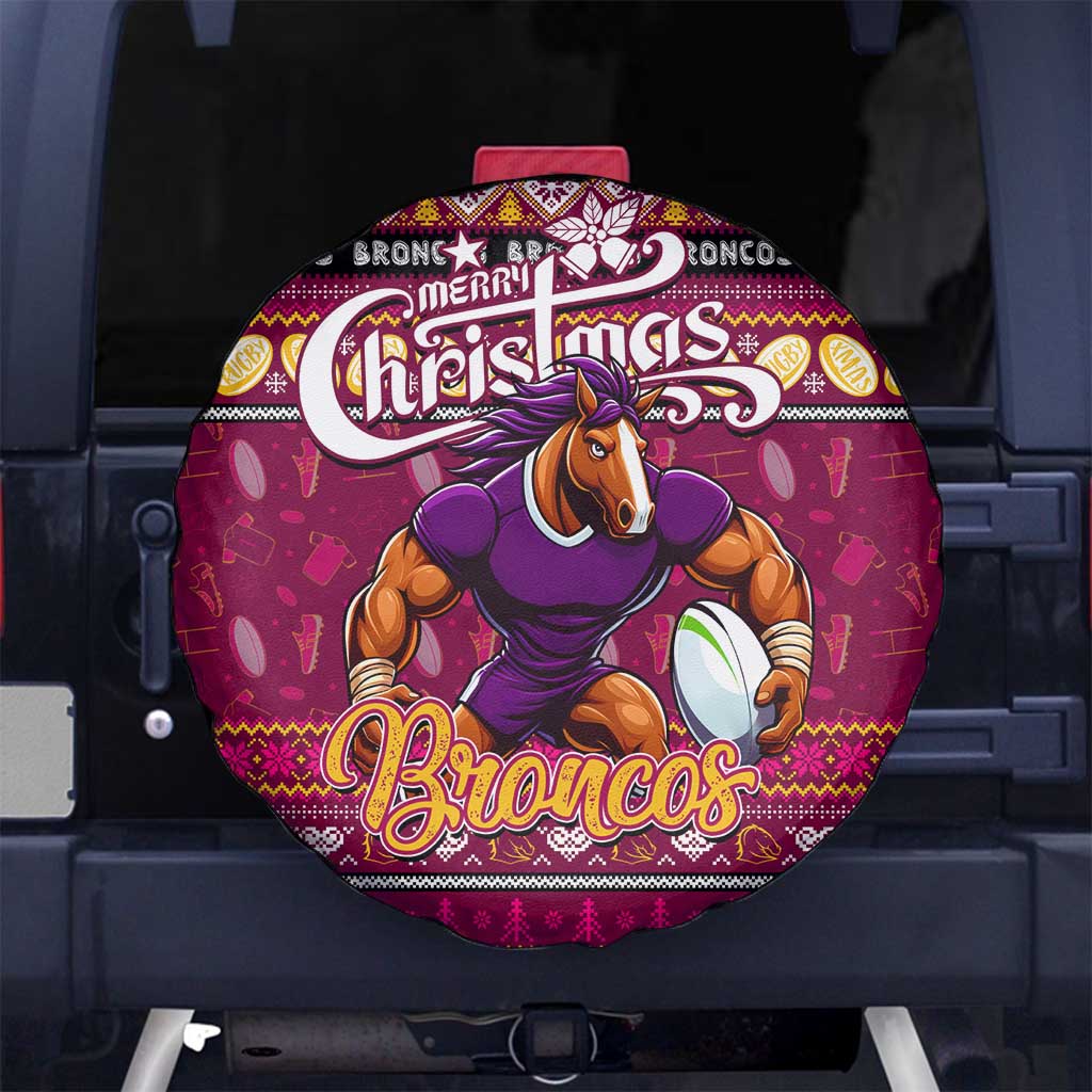 Broncos Rugby Xmas Spare Tire Cover Australia NRL Mascot