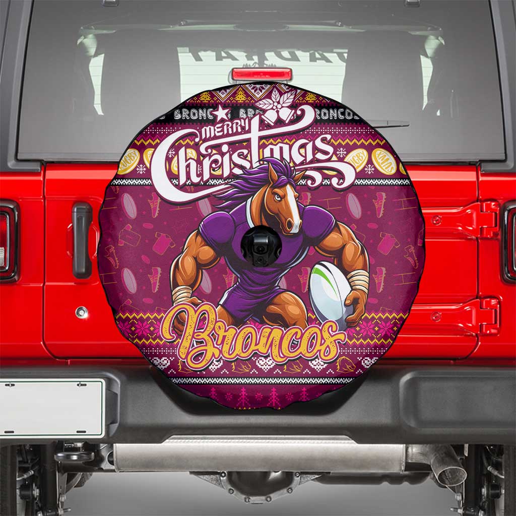 Broncos Rugby Xmas Spare Tire Cover Australia NRL Mascot
