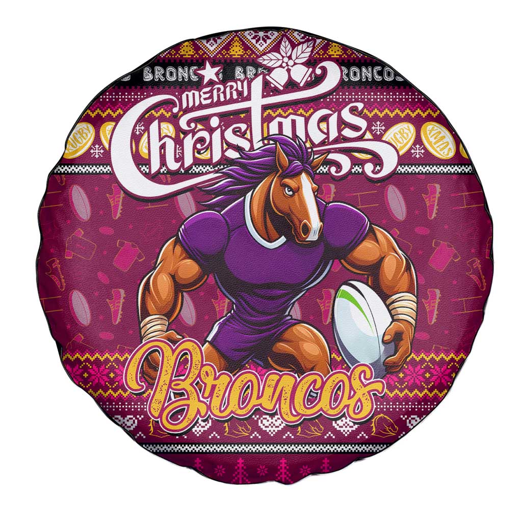 Broncos Rugby Xmas Spare Tire Cover Australia NRL Mascot