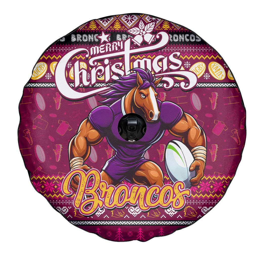 Broncos Rugby Xmas Spare Tire Cover Australia NRL Mascot