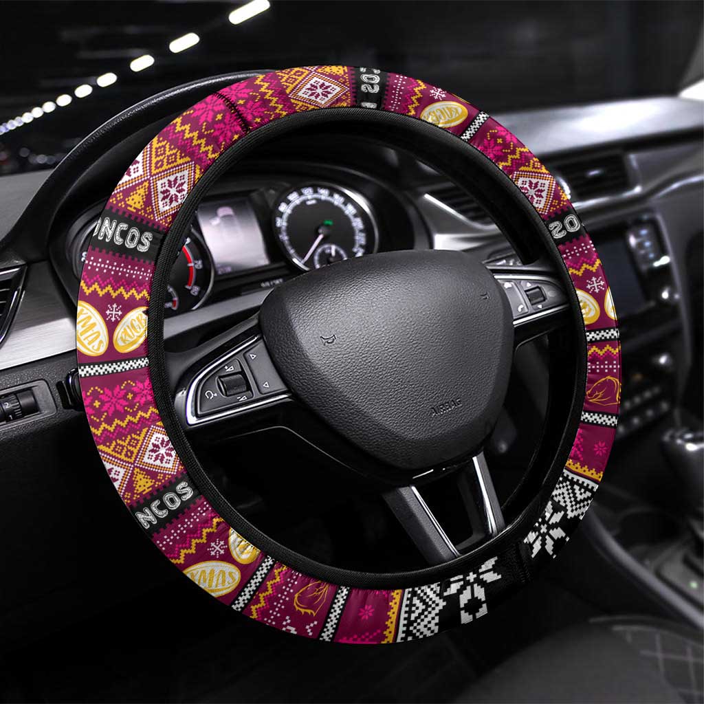 Broncos Rugby Xmas Steering Wheel Cover Australia NRL Mascot