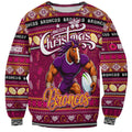 Personalized Broncos Rugby Xmas Sweatshirt Australia NRL Mascot