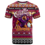 Personalized Broncos Rugby Xmas T Shirt Australia NRL Mascot