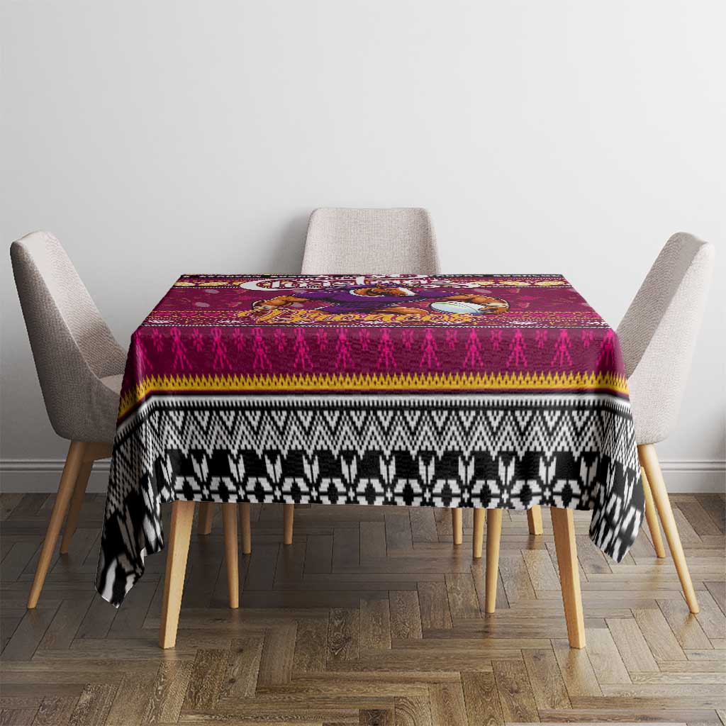 Broncos Rugby Xmas Tablecloth Australia NRL Mascot