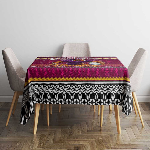 Broncos Rugby Xmas Tablecloth Australia NRL Mascot