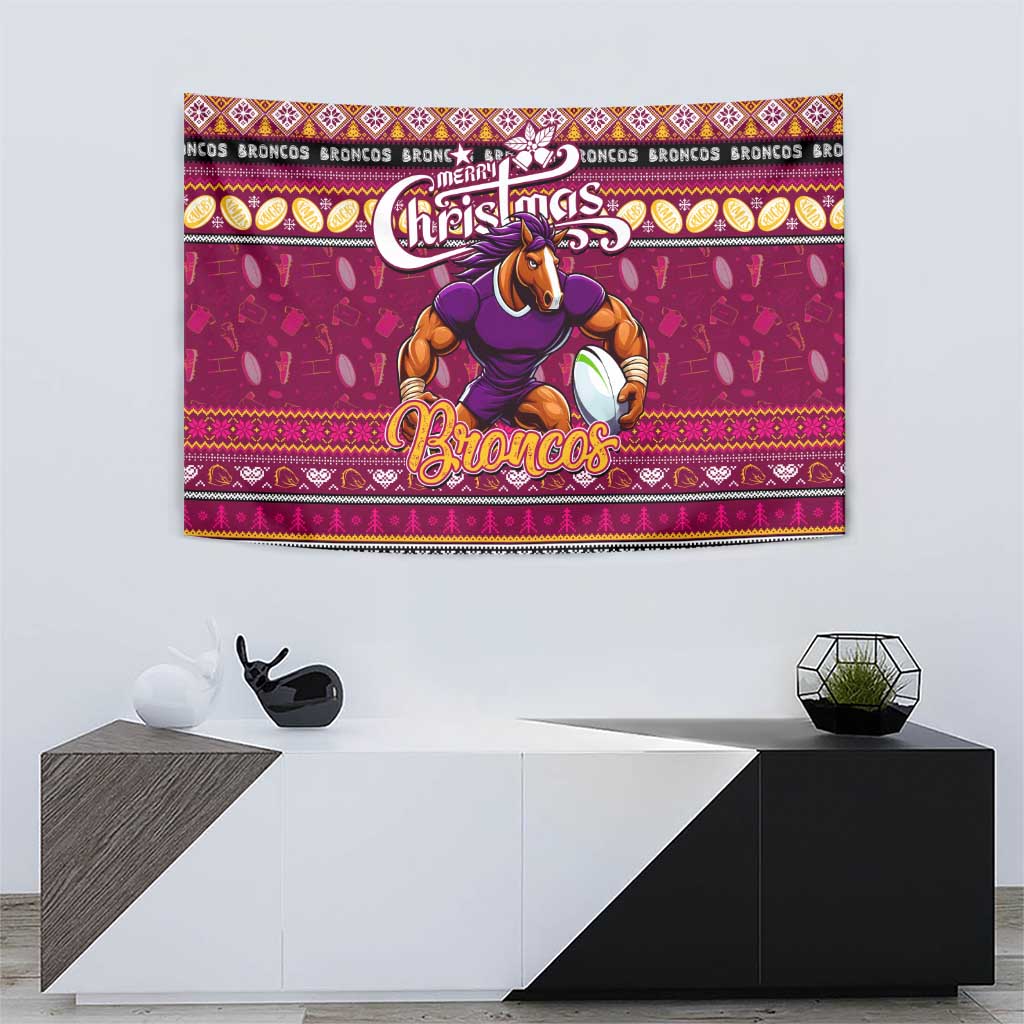 Broncos Rugby Xmas Tapestry Australia NRL Mascot